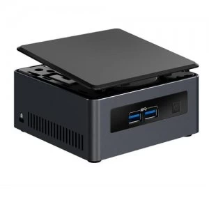 image of Intel NUC BLKNUC7I3DNH3E PC/workstation barebone i3-7100U 2.4 GHz UCFF Black BGA 1356