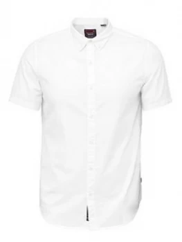 Image of Superdry Classic Twill Lite Short Sleeve Shirt, White Size M Men