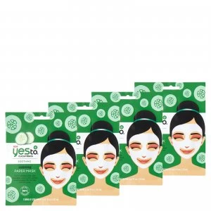 Image of yes to Cucumber Calming Paper Single Use Mask (Pack of 4)