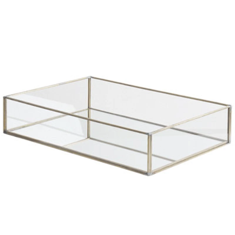 Image of Beliani Decorative Tray Grenoble Glass Silver