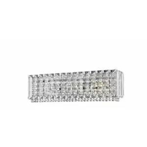 image of Impex Diore 3 Light Oblong Wall Light Chrome Crystal