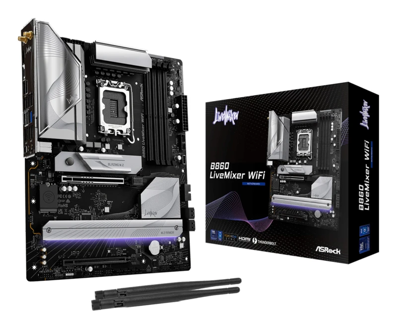 Image of Asrock B860 LiveMixer WIFI (LGA 1851) DDR5 ATX Motherboard