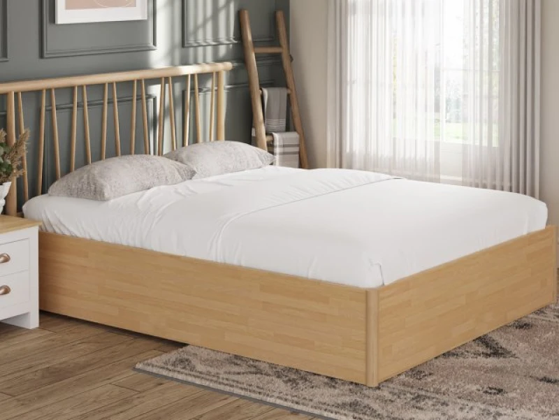 Image of GFW GFW Fusem Spindle Double End Lift Ottoman Bed - Oak