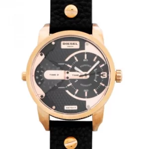 Mini Daddy Black Dual Time Dial Black Ion-plated Mens Watch