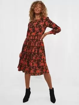 Image of Joe Browns Autumn Florals Midi Dress -multi, Multi, Size 12, Women