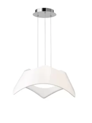 Image of Maui Ceiling Pendant 5W+19W LED 3000K, 2520lm, Gloss White, Polished Chrome