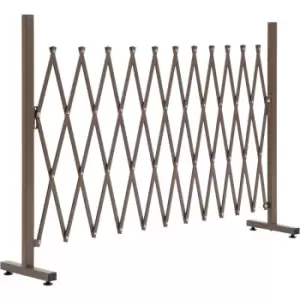 Image of Aluminum Alloy Movable Fence Foldable Garden Screen Panel, Dark Brown - Dark brown - Outsunny