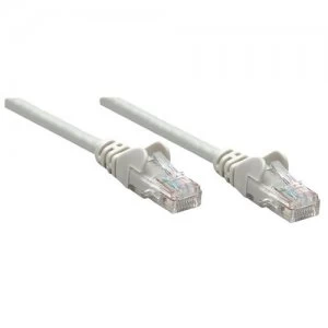 image of Intellinet Network Patch Cable Cat6 10m Grey CCA U/UTP PVC RJ45 Gold Plated Contacts Snagless Booted Polybag