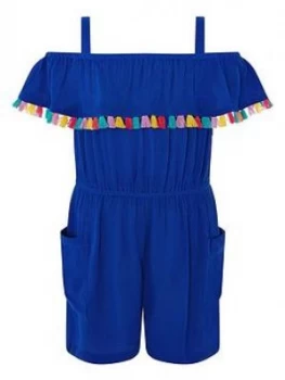 Monsoon S.E.W Marley Playsuit - Blue, Size 12-13 Years, Women