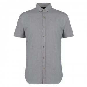 Image of Firetrap Short Sleeve Dogtooth Shirt - Grey
