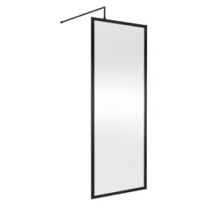 Image of Hudson Reed Full Outer Frame Wetroom Screen 1950x800x8mm - Matt Black