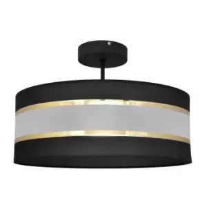 Image of Helen Cylindrical Ceiling Light Black, Gold 40cm