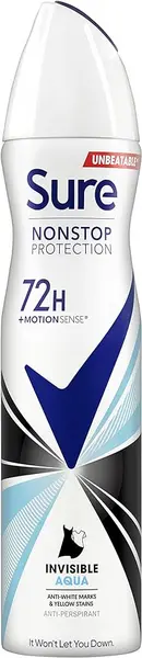 image of Sure Non Stop Protection Invisible Aqua Deodorant 150ml