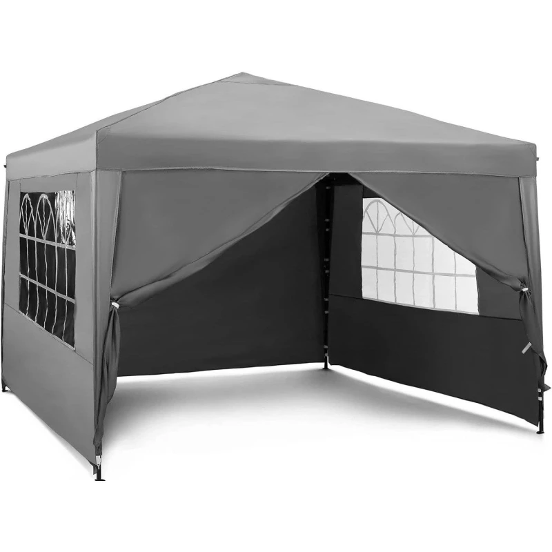 Image of VonHaus Large Slate Grey Pop Up Heavy Duty Gazebo with Sides For Garden Grey