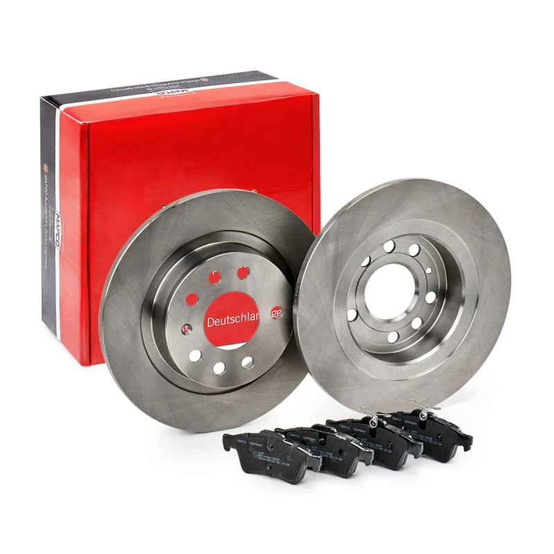 Image of MAPCO 47705 Brake disc and pads set Rear Axle, Brake Disc Type: solid, with anti-squeak plate Brake Set,disc brakes (3405)