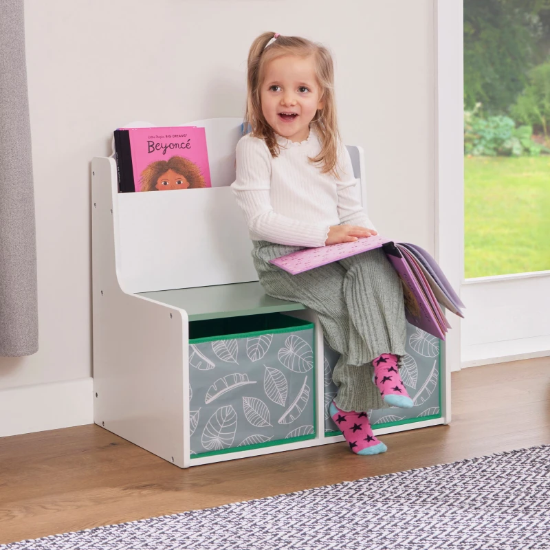 Image of Liberty House Toys Kids Teddy Bear Bookcase in White White Unisex
