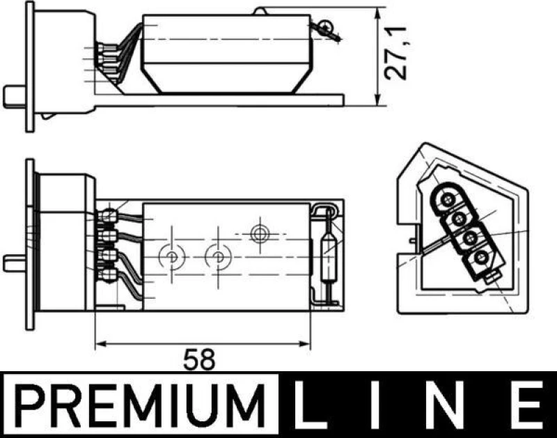 Image of Blower motor resistor MAHLE ABR 11 000P