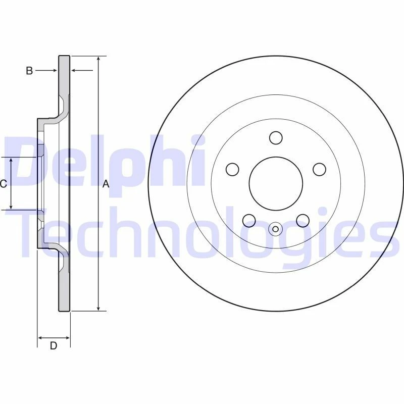 Image of DELPHI Brake disc DELPHI BG4966C