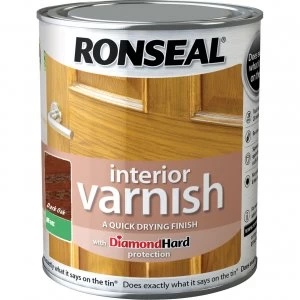 image of Ronseal Interior Matt Quick Dry Varnish Dark Oak 250ml