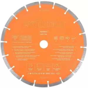 image of Evolution 255mm Premium Diamond Disc Cutter Blade With High Diamond Concentration, Segmented Edge and 22.2mm Bore