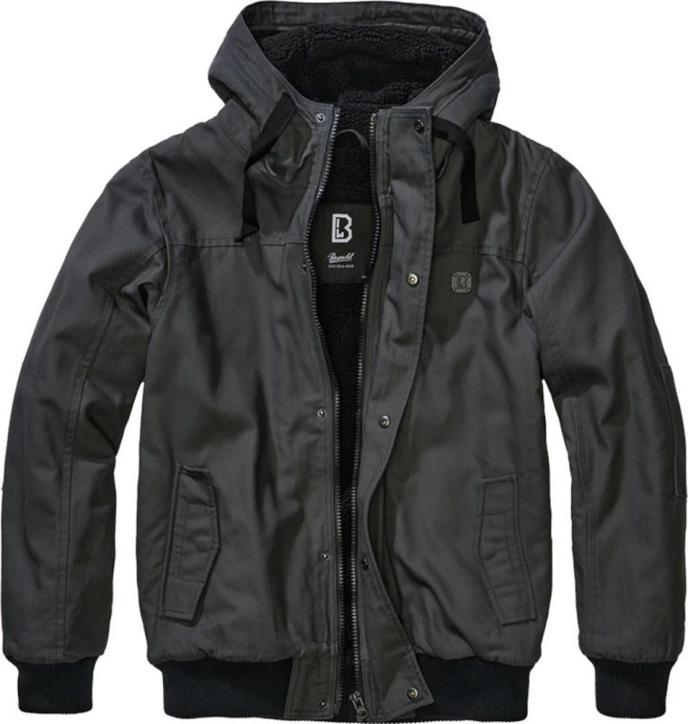 Image of Brandit Essential Canvas Textile Jacket, black-grey, Size M for Men