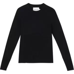 Image of Calvin Klein Jeans Bust Detailing Tight Sweater - Black