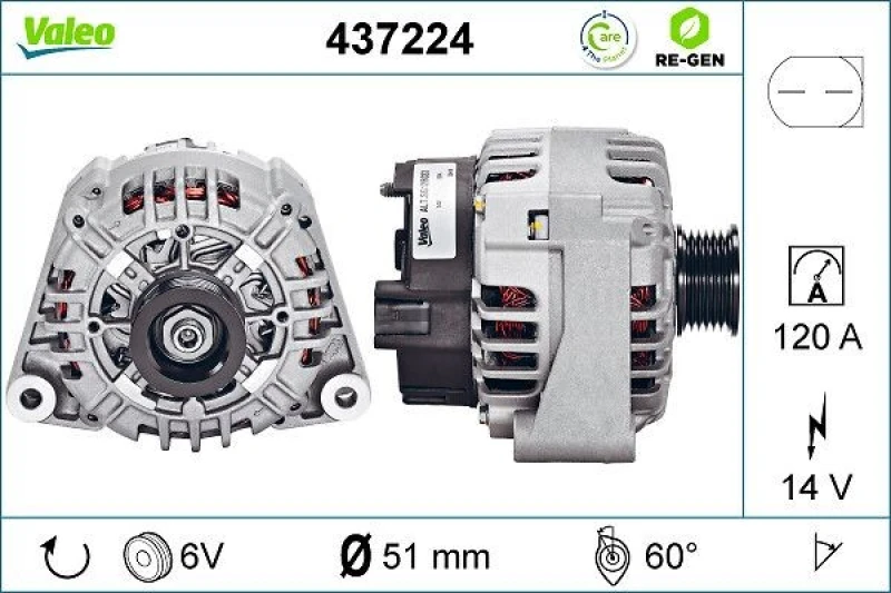 Image of Alternator VALEO 437224