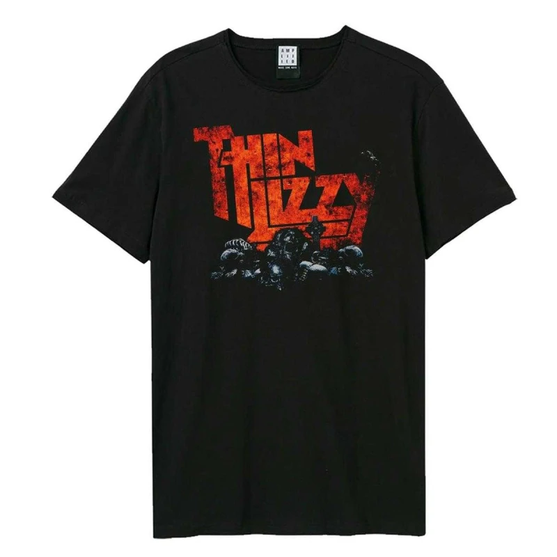 Image of Amplified Amplified Men Halloween Thin Lizzy Logo T-Shirt in Black Size: X-Small Black XS Male 5063852065967