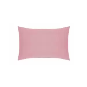 image of Belledorm Easycare Polycotton Percale 200 Thread Count Housewife Pillow Case, Blush