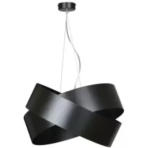 Image of Emibig Vieno Black Cylindrical Pendant Ceiling Light 2x E27