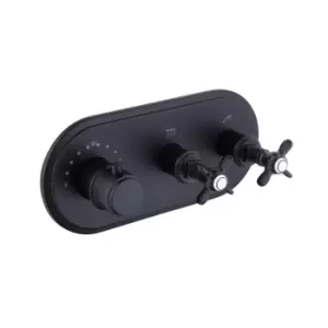 image of Black Concealed Thermostatic Shower Valve 2 Outlet - Camden