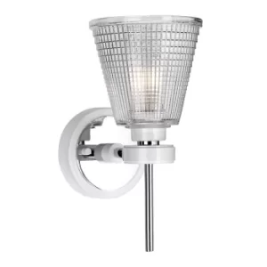 Image of Gunnislake 1 Light Wall Light Polished Chrome Glass Shade IP44, G9