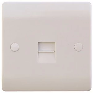 Image of ESR Sline 1G White Telephone Extension Socket Flush Wall Switch