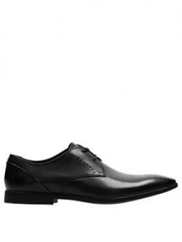 Image of Clarks Bampton Lace Up Shoes - Black Leather, Size 12, Men