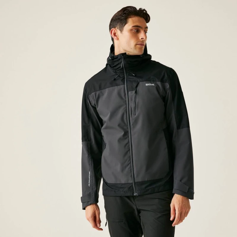 Image of Regatta Mens 'Highton' Stretch Waterproof Shell in Grey Size: Large Grey Male L