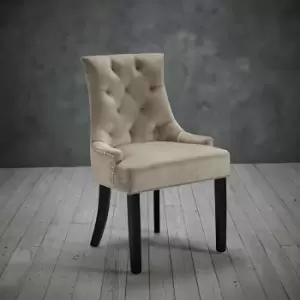 Image of Set Of 2 Morgan Dining Chairs Beige Velvet