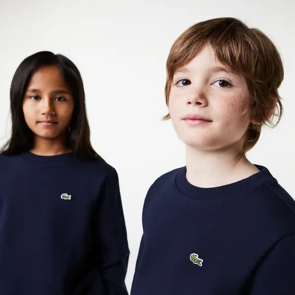 Image of Embroidered Logo Cotton Sweatshirt with Crew Neck