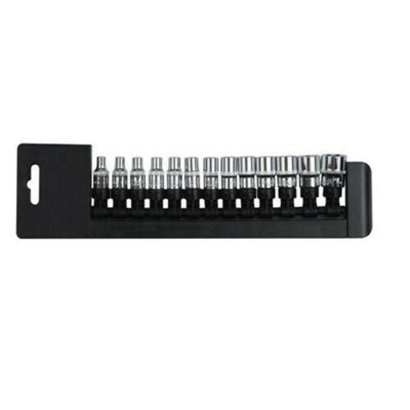 Image of Loops 13 Piece Socket Set 4mm 14mm Chrome Vanadium Square 1/4" Metric Driver Multi