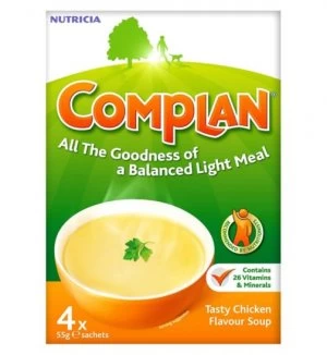 image of Complan Tasty Chicken Flavour Soup 4 x 55g Sachets