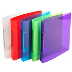 image of Exacompta Ring Binder Crystal 698E Polypropylene A4 15mm 2 ring Assorted Pack of 15