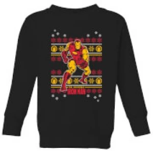 image of Marvel Iron Man Kids Christmas Sweatshirt - Black - 11-12 Years