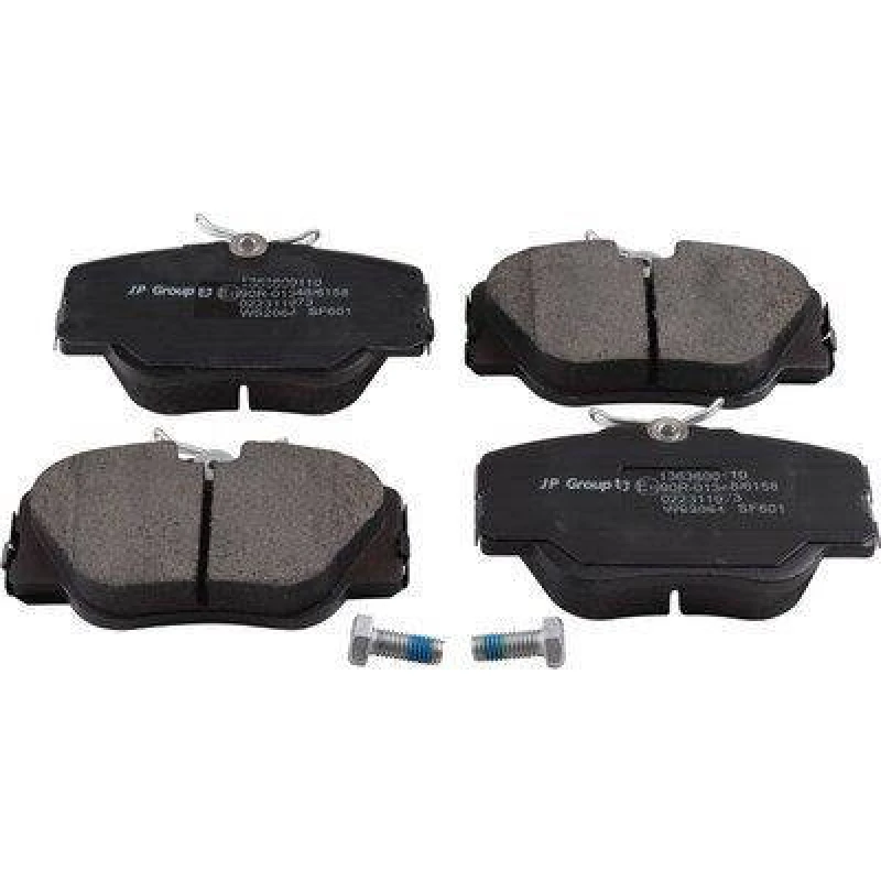 Image of JP GROUP 1363600110 Brake pad set JP Front Axle, excl. wear warning contact Brake Pad Set,disc brake (402)