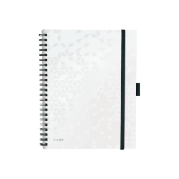 image of WOW Be Mobile Notebook A4 Ruled, Wirebound with Polypropylene Cover 80 Sheets, 4-Hole Punched Integrated Pen Holder and 3 Flap Folder White - Outer Ca