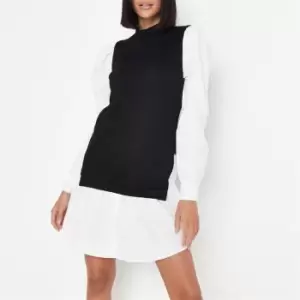 image of Missguided Tall Balloon Sleeve Shirt Dress - Multi