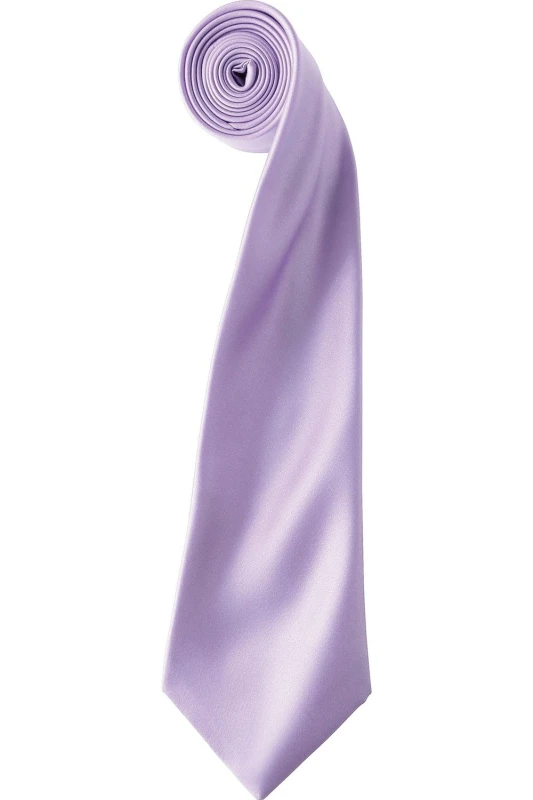 Image of Premier Premier Men Plain Satin Tie (Narrow Blade) in Lilac Lilac One Size Male 5055805452009