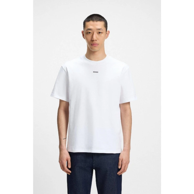 Image of Hugo Dapolino Logo Print T-Shirt White male XS
