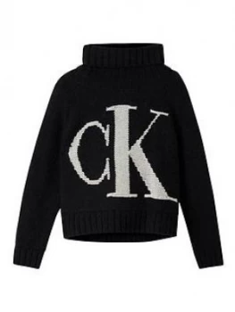 Image of Calvin Klein Jeans Calvin Klein Jeans Logo Roll Neck Sweater