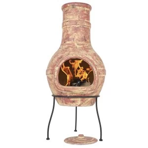 image of La Hacienda Banded Large Chimenea - Copper effect