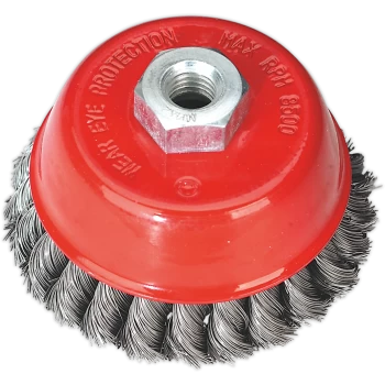 Image of Sealey Twisted Knot Wire Cup Brush 100mm M14 Thread