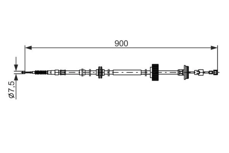 Image of Handbrake cable Bosch 1 987 482 793